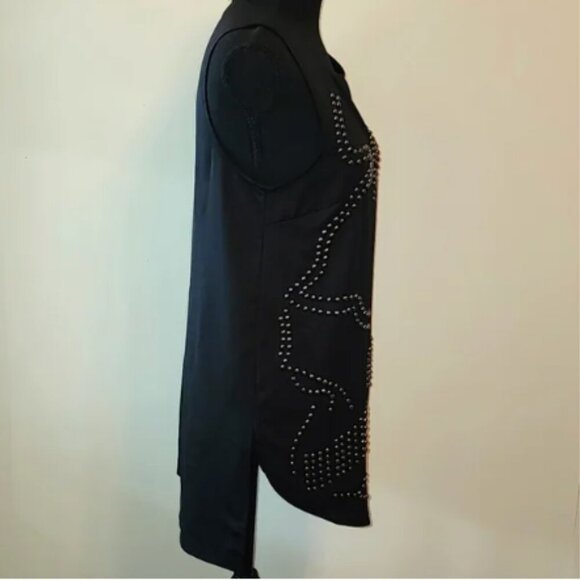 NWT Trouve Black Studded Sleeveless Tunic Size S - Picture 2 of 6